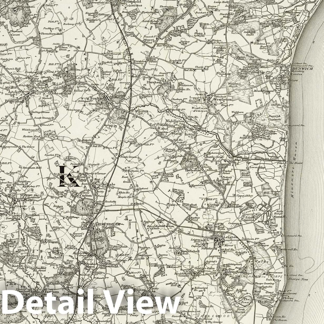 Historic Map : 191 Saxmundham 1898 - Vintage Wall Art