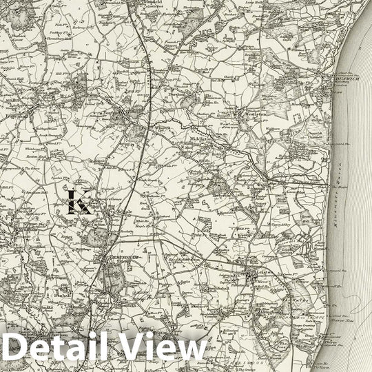 Historic Map : 191 Saxmundham 1898 - Vintage Wall Art