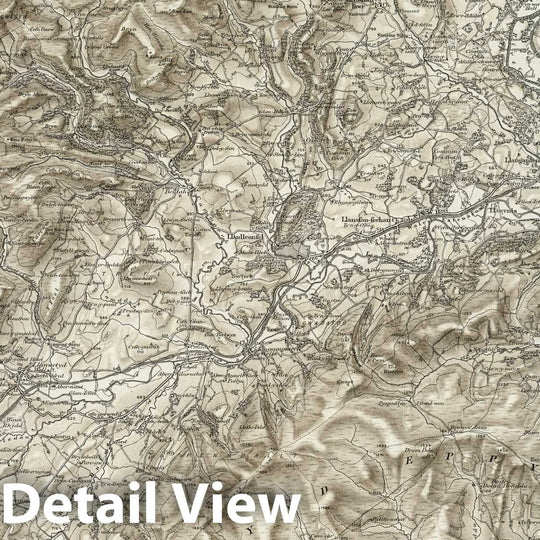 Historic Map : 196 Builth (Hills) 1899 - Vintage Wall Art