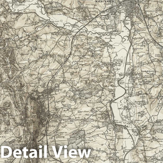 Historic Map : 199 Worcester (Hills) 1898 - Vintage Wall Art