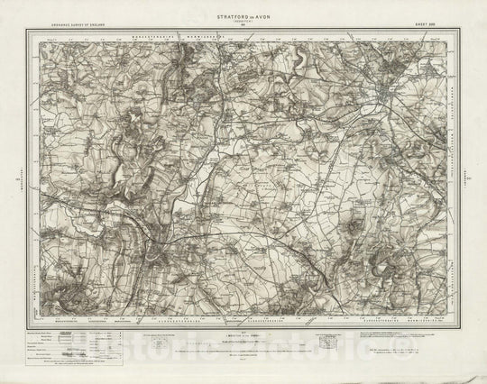 Historic Map : 200 Stratford on Avon (Hills) 1899 - Vintage Wall Art