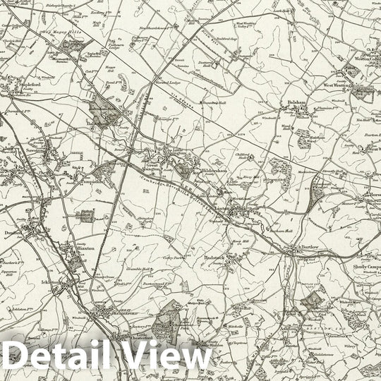 Historic Map : 205 Saffron Walden 1895 - Vintage Wall Art