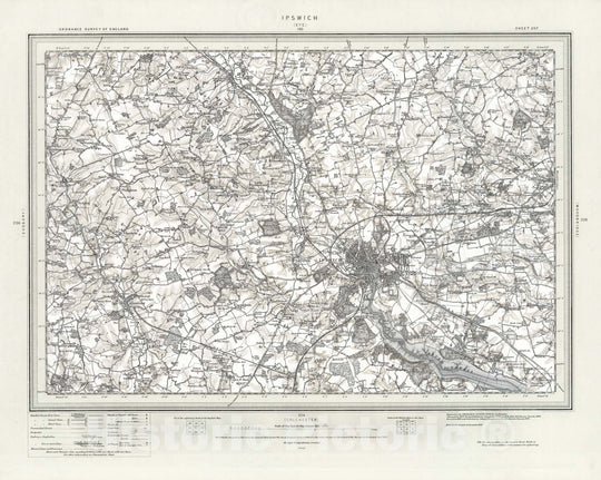 Historic Map : 207 Ipswich (Hills) 1896 - Vintage Wall Art
