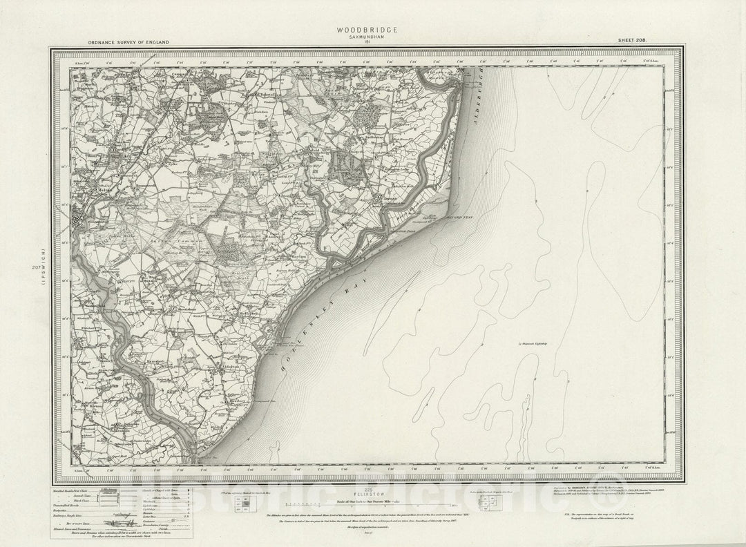Historic Map : 208 Woodbridge 1895 - Vintage Wall Art