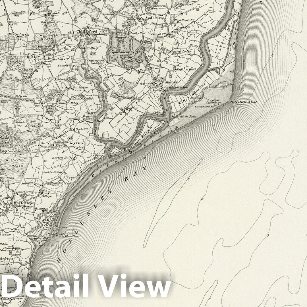 Historic Map : 208 Woodbridge 1895 - Vintage Wall Art