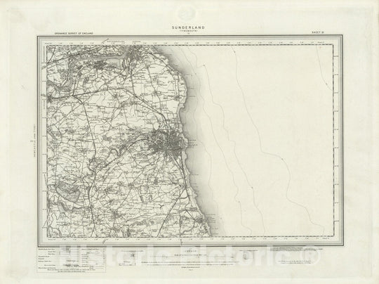 Historic Map : 21 Sunderland 1898 - Vintage Wall Art