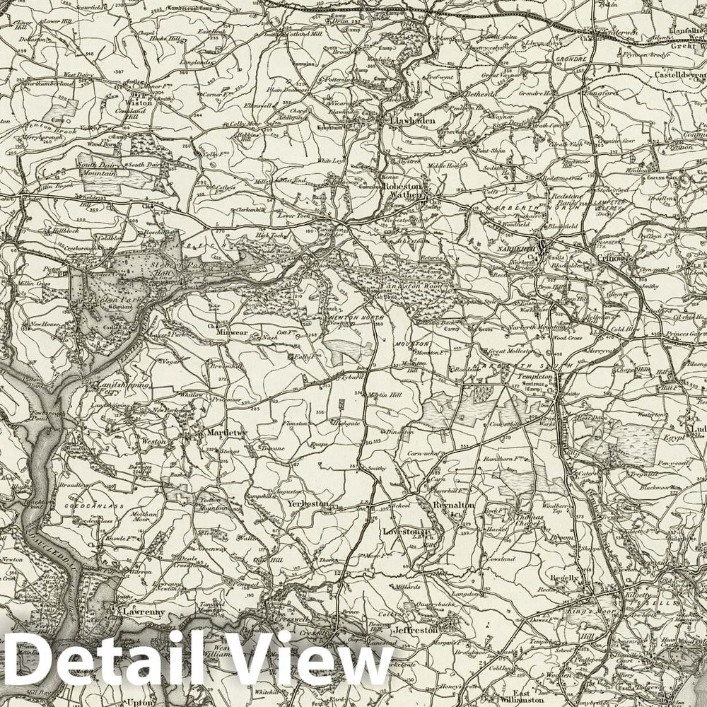 Historic Map : 228 Haverfordwest 1898 - Vintage Wall Art