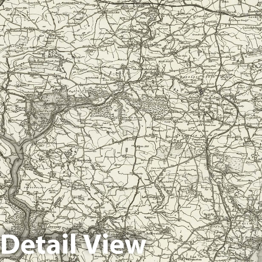 Historic Map : 228 Haverfordwest 1898 - Vintage Wall Art
