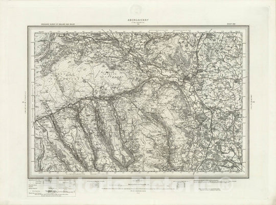 Historic Map : 232 Abergavenny 1898 - Vintage Wall Art