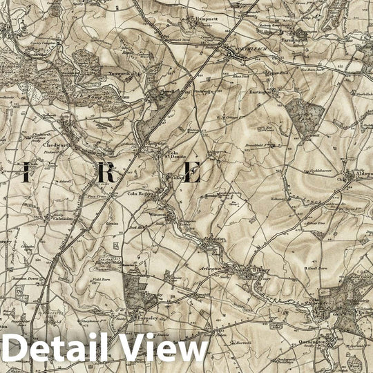 Historic Map : 235 Cirencester (Hills) 1896 - Vintage Wall Art