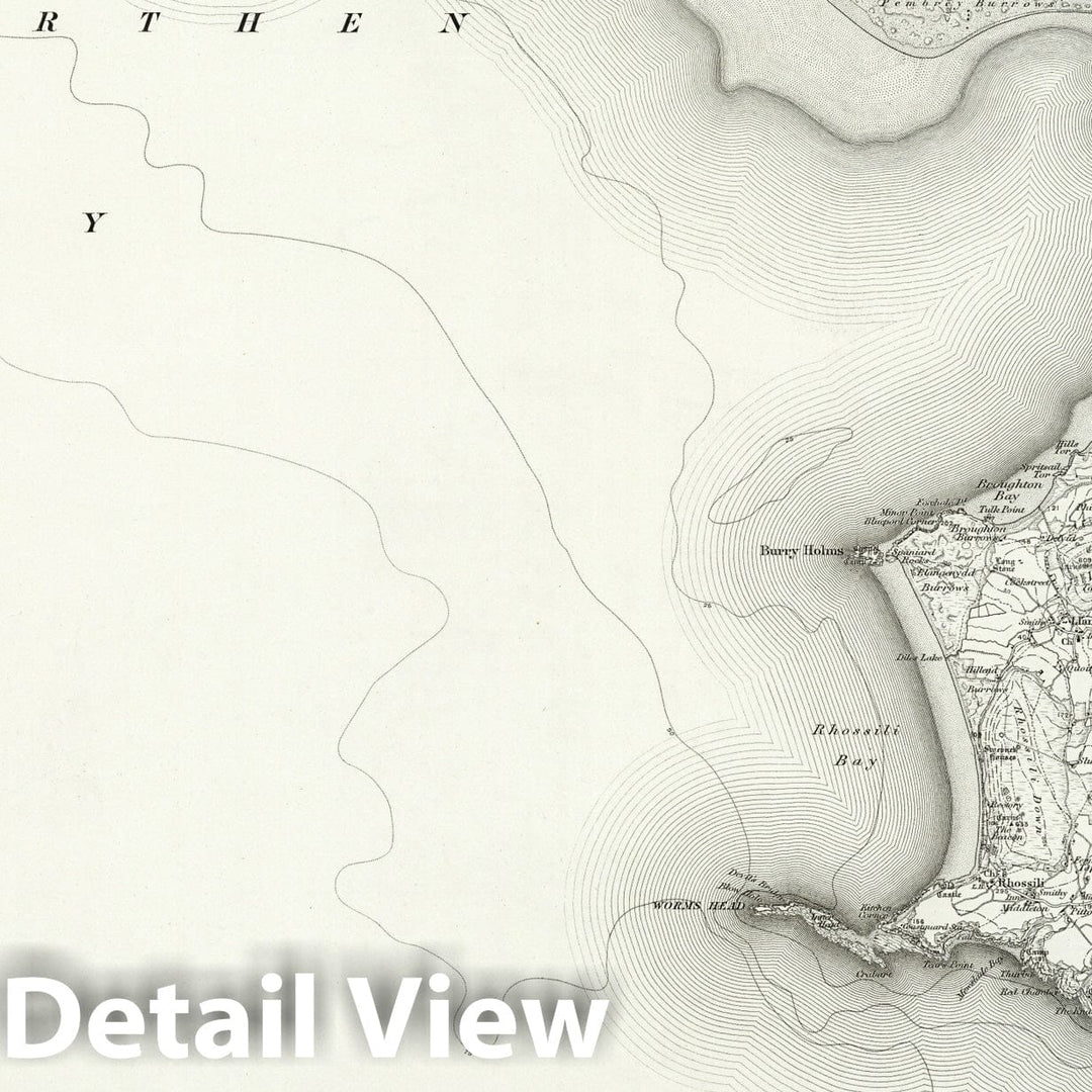 Historic Map : 246 Worms Head 1896 - Vintage Wall Art