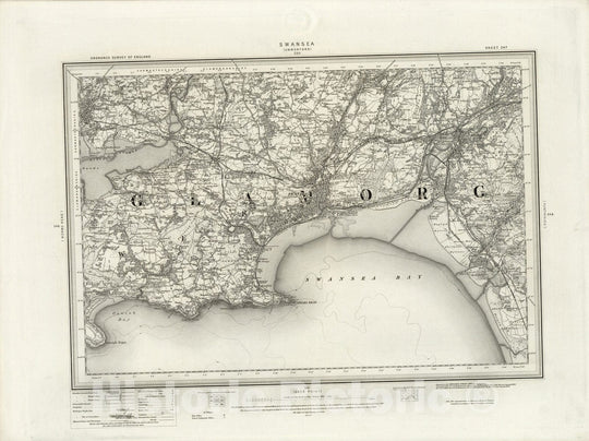 Historic Map : 247 Swansea 1897 - Vintage Wall Art