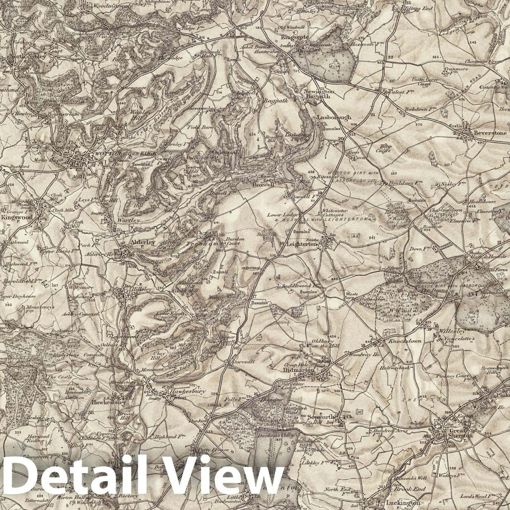 Historic Map : 251 Malmesbury (Hills) 1898 - Vintage Wall Art