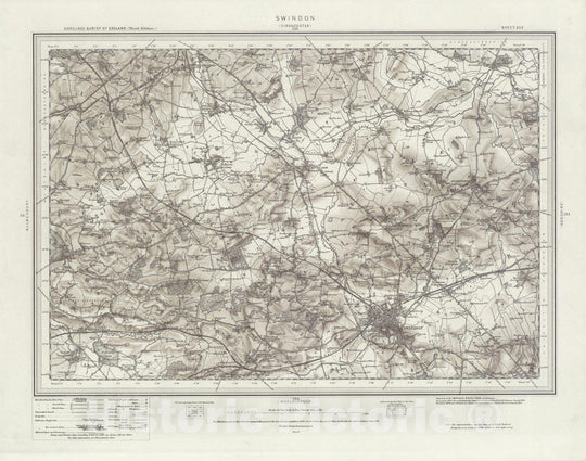 Historic Map : 252 Swindon (Hills) 1905 - Vintage Wall Art