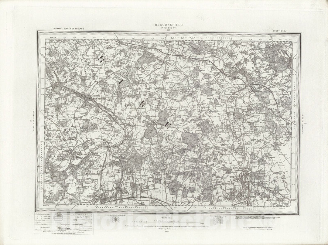 Historic Map : 255 Beaconsfield 1896 - Vintage Wall Art