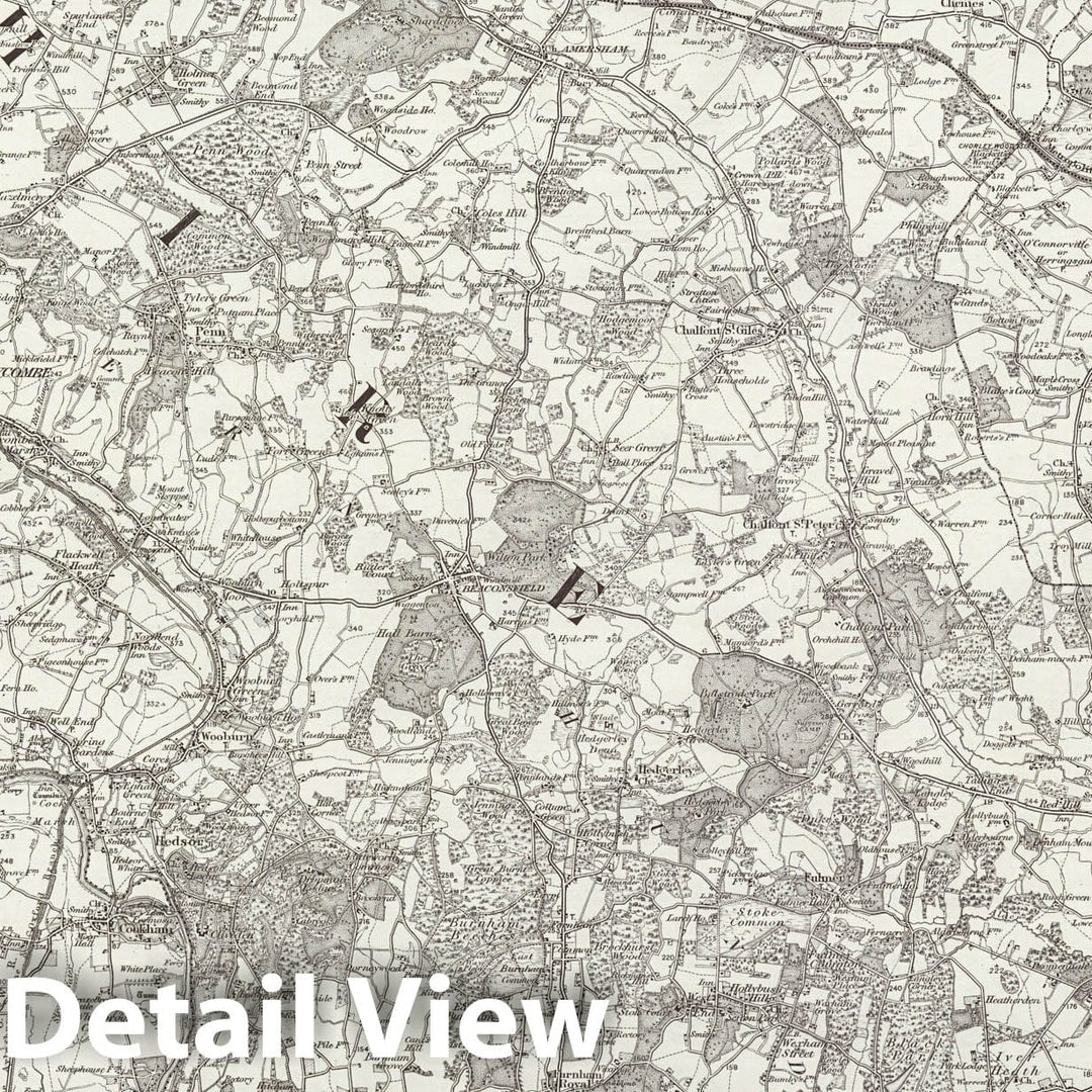 Historic Map : 255 Beaconsfield 1896 - Vintage Wall Art