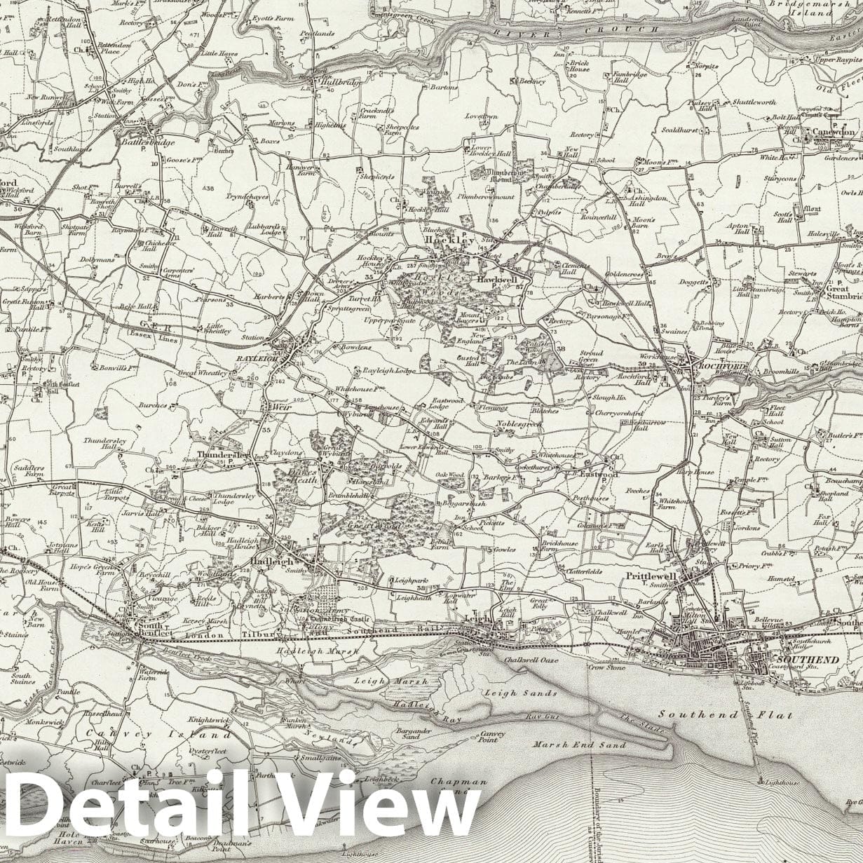 Historic Map 258 Shoeburyness 1896 Vintage Wall Art Historic Pictoric