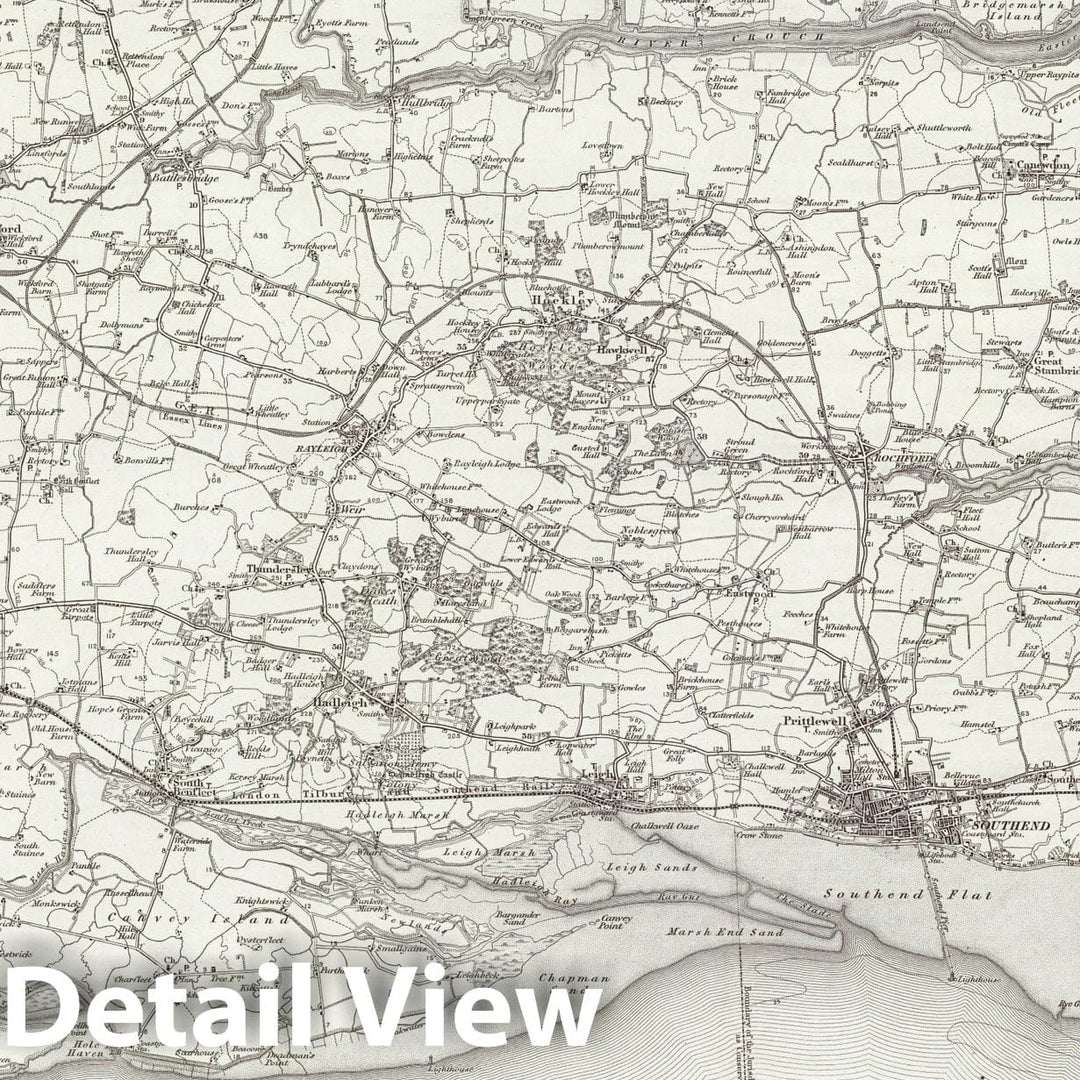 Historic Map : 258 Shoeburyness 1896 - Vintage Wall Art