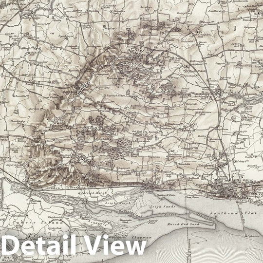 Historic Map : 258 Shoeburyness (Hills) 1896 - Vintage Wall Art