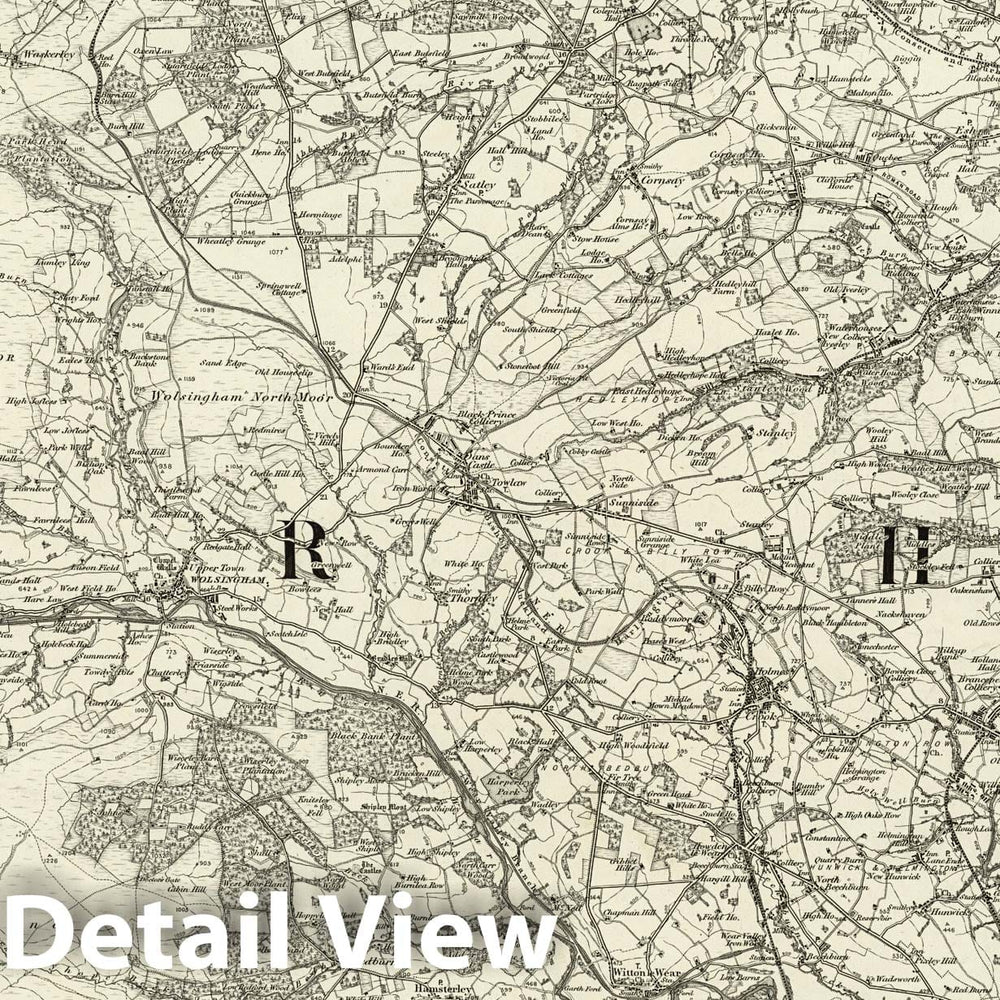 Historic Map : 26 Wolsingham 1898 - Vintage Wall Art