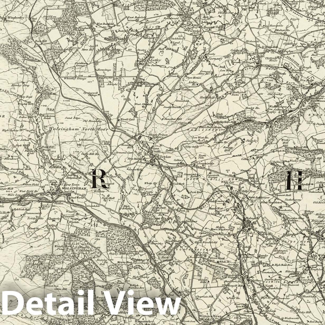 Historic Map : 26 Wolsingham 1898 - Vintage Wall Art