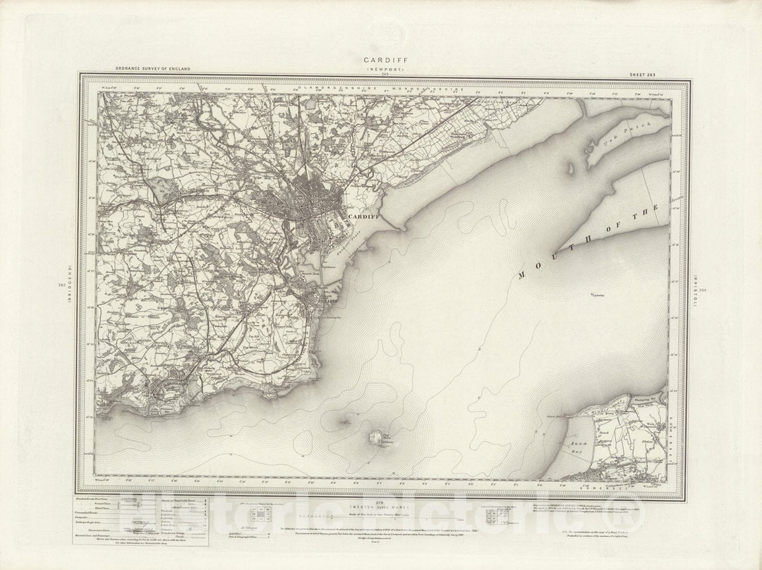 Historic Map : 263 Cardiff 1898 - Vintage Wall Art