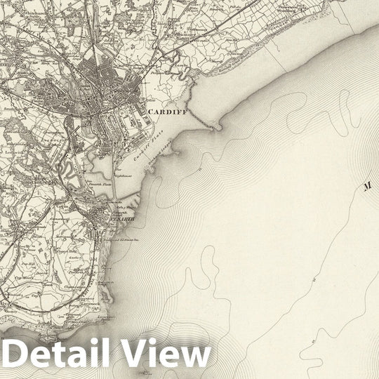 Historic Map : 263 Cardiff 1898 - Vintage Wall Art
