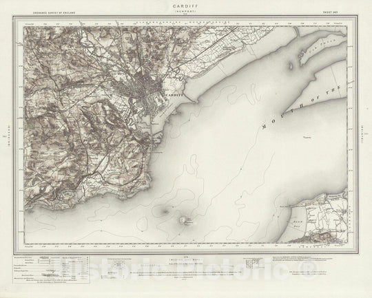 Historic Map : 263 Cardiff (Hills) 1898 - Vintage Wall Art