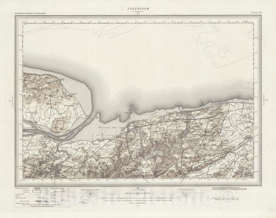 Historic Map : 273 Faversham (Hills) 1894 - Vintage Wall Art