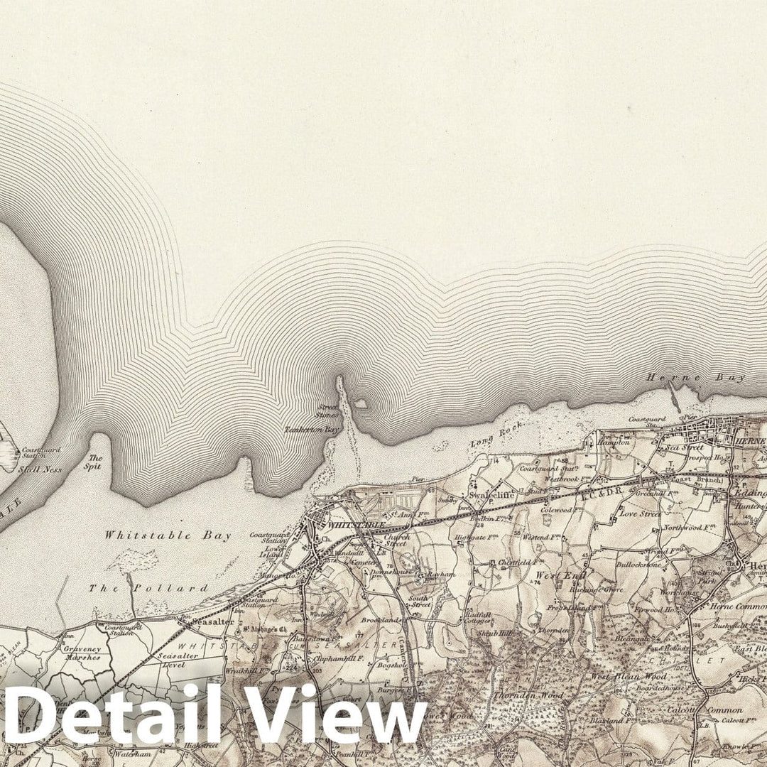 Historic Map : 273 Faversham (Hills) 1894 - Vintage Wall Art