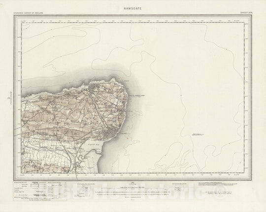 Historic Map : 274 Ramsgate (Hills) 1895 - Vintage Wall Art