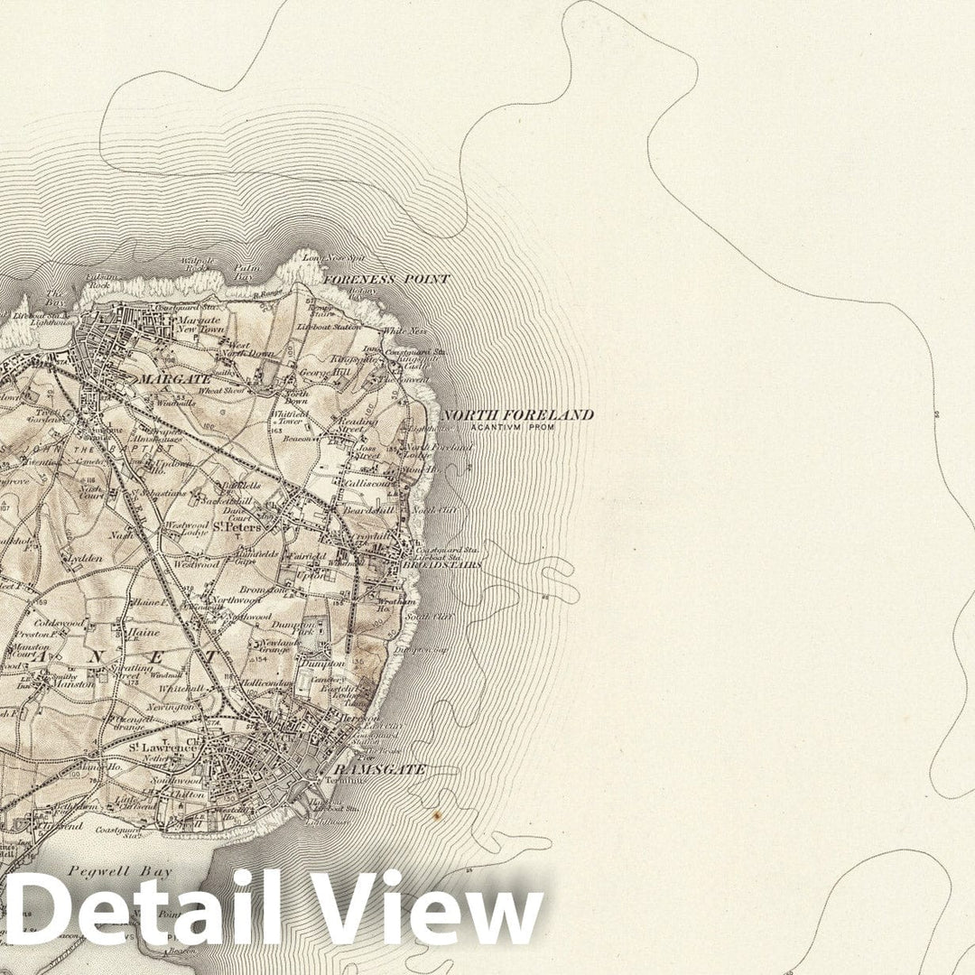 Historic Map : 274 Ramsgate (Hills) 1895 - Vintage Wall Art
