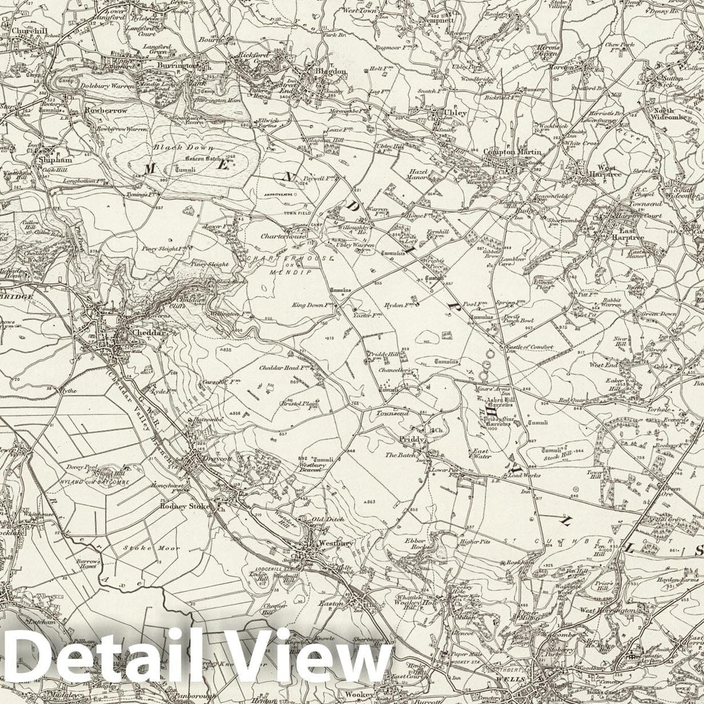 Historic Map : 280 Wells 1898 - Vintage Wall Art