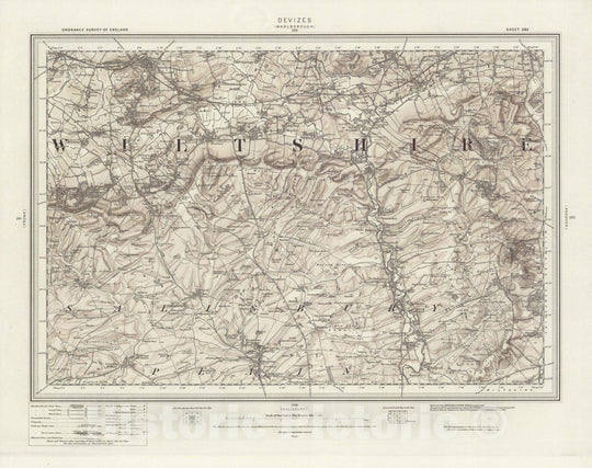 Historic Map : 282 Devizes (Hills) 1898 - Vintage Wall Art