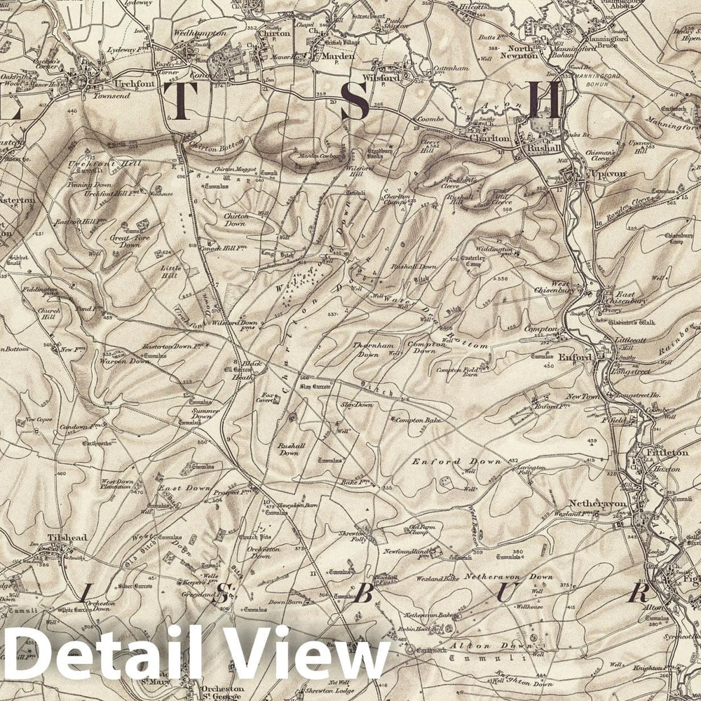 Historic Map : 282 Devizes (Hills) 1898 - Vintage Wall Art