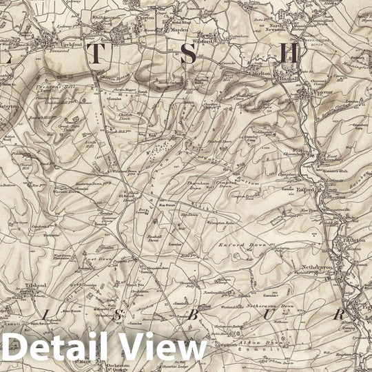 Historic Map : 282 Devizes (Hills) 1898 - Vintage Wall Art