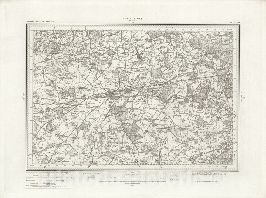 Historic Map : 284 Basingstoke 1895 - Vintage Wall Art