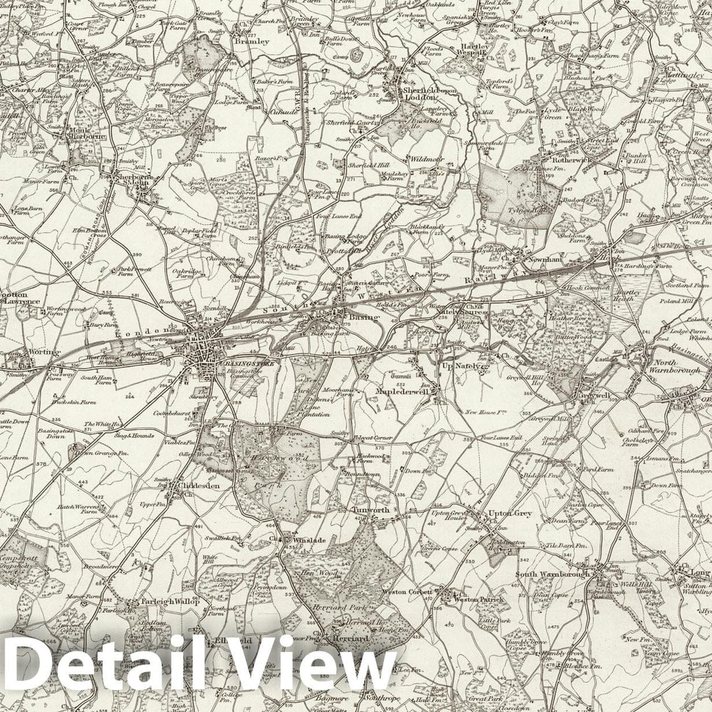 Historic Map : 284 Basingstoke 1895 - Vintage Wall Art