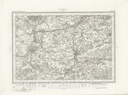 Historic Map : 285 Aldershot 1896 - Vintage Wall Art