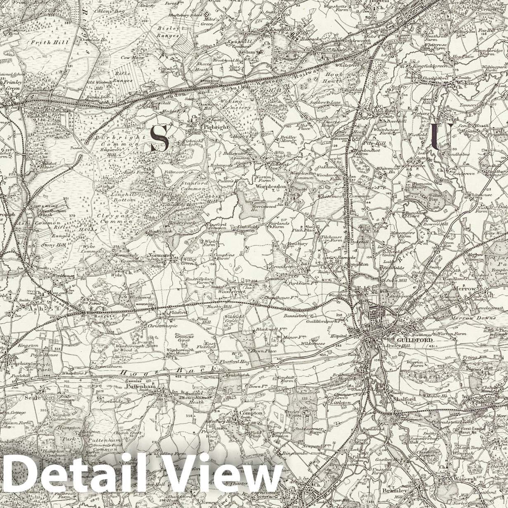 Historic Map : 285 Aldershot 1896 - Vintage Wall Art