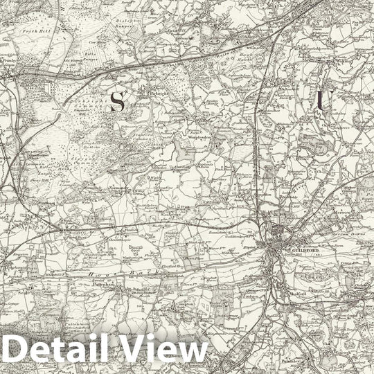 Historic Map : 285 Aldershot 1896 - Vintage Wall Art