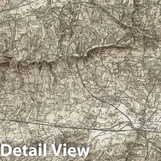 Historic Map : 287 Sevenoaks (Hills) 1895 - Vintage Wall Art