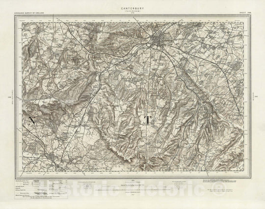 Historic Map : 289 Canterbury (Hills) 1895 - Vintage Wall Art