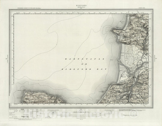 Historic Map : 292 Bideford (Hills) 1908 - Vintage Wall Art