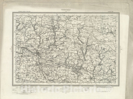 Historic Wall Map : 293 Barnstaple 1898 - Vintage Wall Art