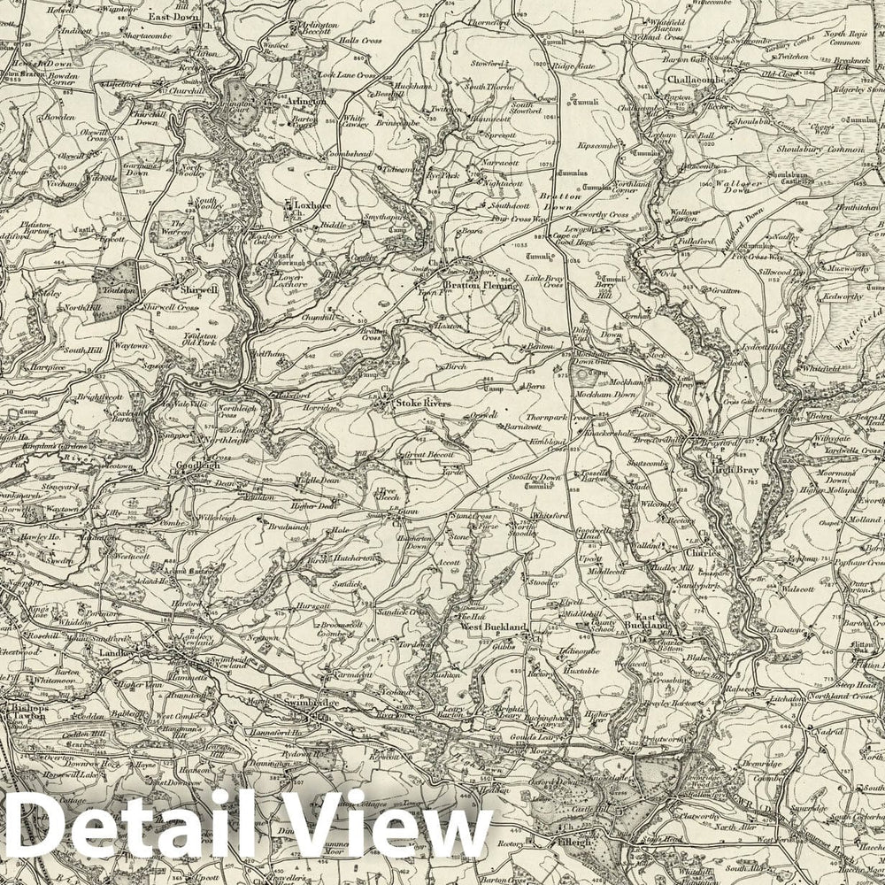 Historic Wall Map : 293 Barnstaple 1898 - Vintage Wall Art