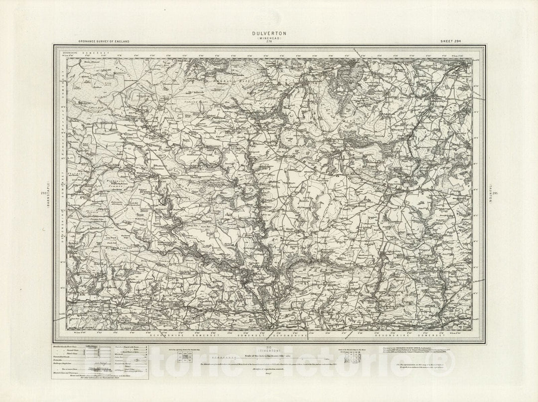 Historic Map : 294 Dulverton 1898 - Vintage Wall Art