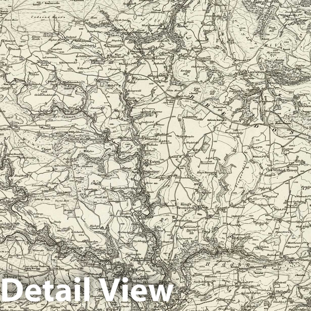 Historic Map : 294 Dulverton 1898 - Vintage Wall Art