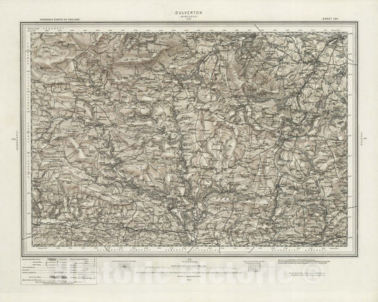 Historic Map : 294 Dulverton (Hills) 1898 - Vintage Wall Art