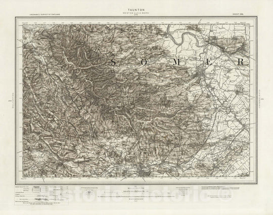 Historic Map : 295 Taunton (Hills) 1898 - Vintage Wall Art